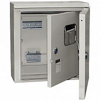 Распределительный шкаф ЩУ, 6 мод., IP54, навесной, сталь, серая дверь, с клеммами |  код. MKM51-N-04-54 |  IEK
